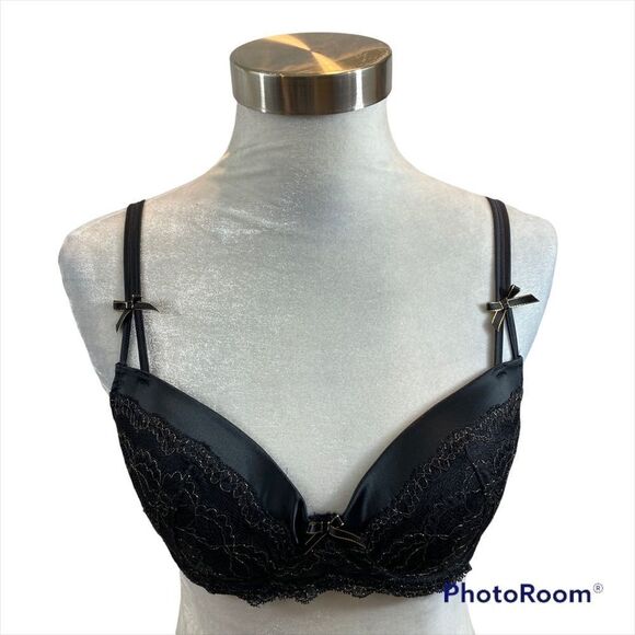 Blush Brand Black and Gold Padded Bra Size 32D - Picture 1 of 14